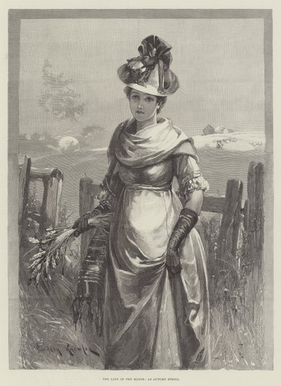 The Lady of the Manor, an Autumn Stroll by Davidson Knowles